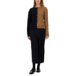TWO-TONE ALPACA BLEND CARDIGAN