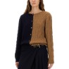 TWO-TONE ALPACA BLEND CARDIGAN