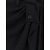Draped crepe midi skirt
