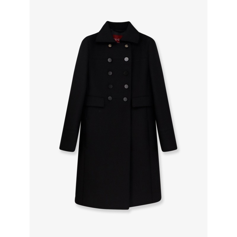Double-breasted wool coat