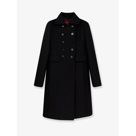 Double-breasted wool coat