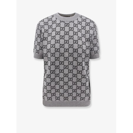 Reversible wool sweater with GG motif