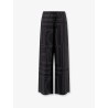 Silk trousers with monogram logo embroidery