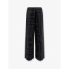 Silk trousers with monogram logo embroidery