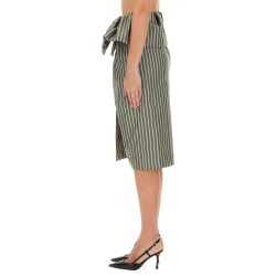 STRIPED MIDI SKIRT