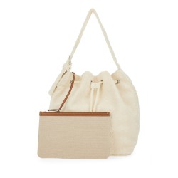 OVERSIZED "T MONOGRAM" BUCKET BAG