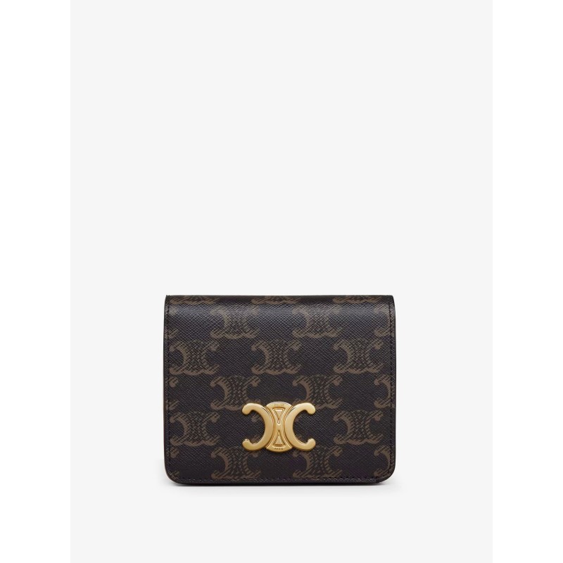 Compact Triomphe coated canvas wallet