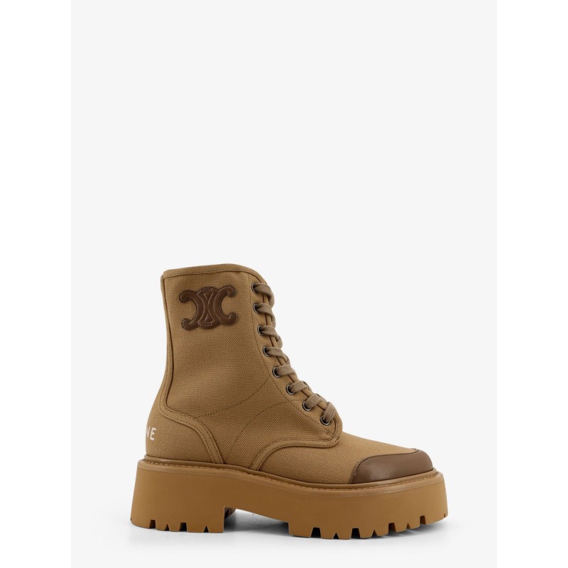 Celine Bulky canvas and leather ankle boots