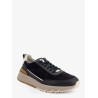 Low-top suede sneakers with leather inserts