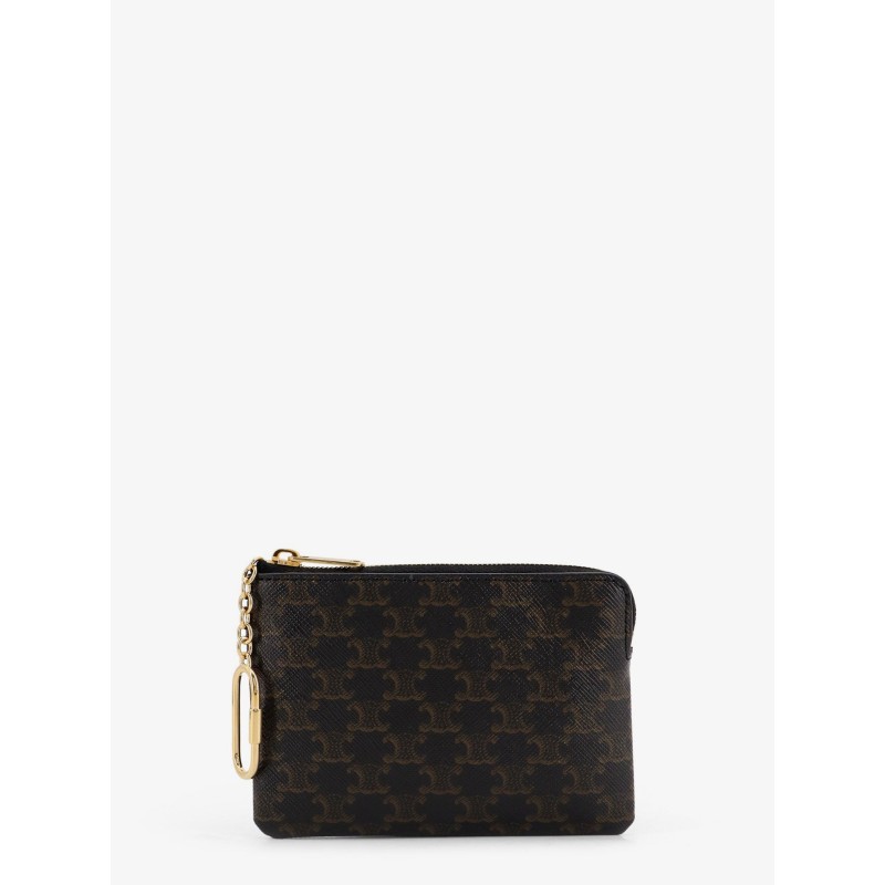 Triomphe coated canvas coin purse