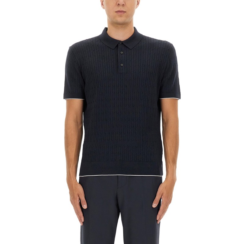 SILK AND COTTON BRAIDED POLO SHIRT