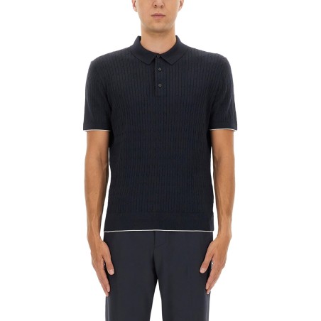 SILK AND COTTON BRAIDED POLO SHIRT