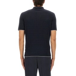 SILK AND COTTON BRAIDED POLO SHIRT