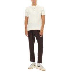 SILK AND COTTON BRAIDED POLO SHIRT