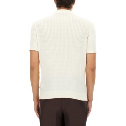 SILK AND COTTON BRAIDED POLO SHIRT