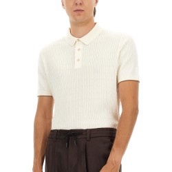 SILK AND COTTON BRAIDED POLO SHIRT