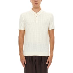 SILK AND COTTON BRAIDED POLO SHIRT