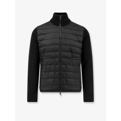 Padded down jacket with wool blend sleeves