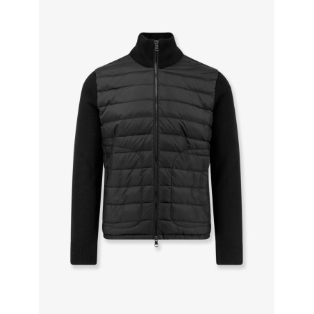 Padded down jacket with wool blend sleeves