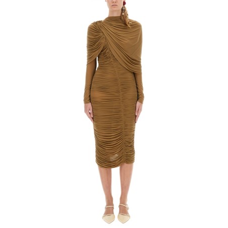 DRAPED MIDI DRESS