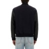 WOOL BOMBER JACKET AND LEATHER SLEEVES
