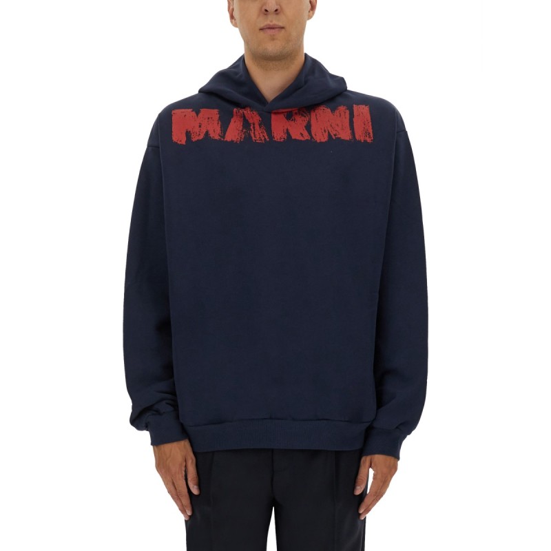 SWEATSHIRT WITH MAXI LOGO PRINT