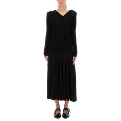 GATHERED MIDI DRESS