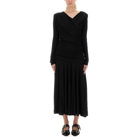 GATHERED MIDI DRESS