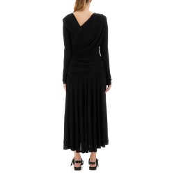 GATHERED MIDI DRESS