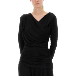 GATHERED MIDI DRESS