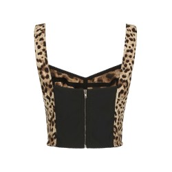LEOPARD PRINT CHARMEUSE BUSTIER