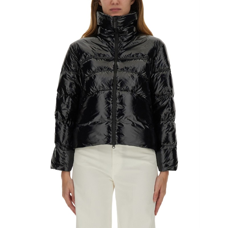"GLOSSY" DOWN JACKET WITH HIGH COLLAR