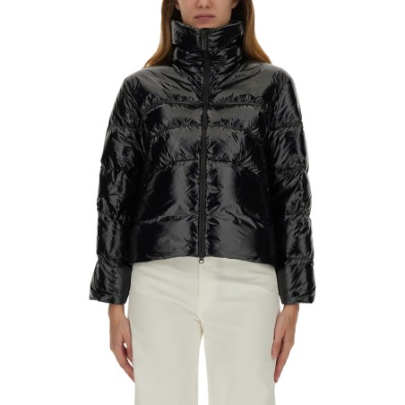 "GLOSSY" DOWN JACKET WITH HIGH COLLAR