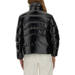 "GLOSSY" DOWN JACKET WITH HIGH COLLAR