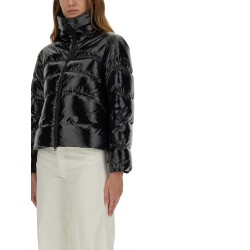 "GLOSSY" DOWN JACKET WITH HIGH COLLAR