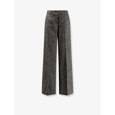 Striped wool blend trousers