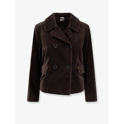 Double-breasted velvet blazer