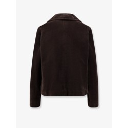 Double-breasted velvet blazer