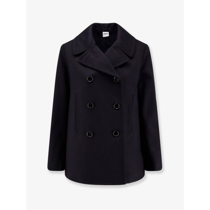 Double-breasted wool coat