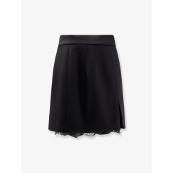 Virgin wool miniskirt with lace detail