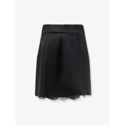 Virgin wool miniskirt with lace detail