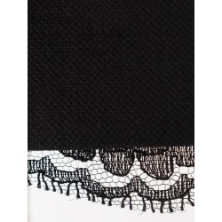 Virgin wool miniskirt with lace detail