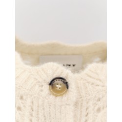 Maxine perforated alpaca blend cardigan