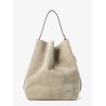 Suede Belted Tote shoulder bag