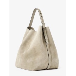 Suede Belted Tote shoulder bag