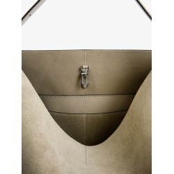 Suede Belted Tote shoulder bag