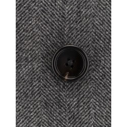 Double-breasted wool coat with herringbone motif