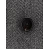 Double-breasted wool coat with herringbone motif