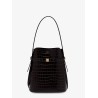 Leather bucket bag with croco effect