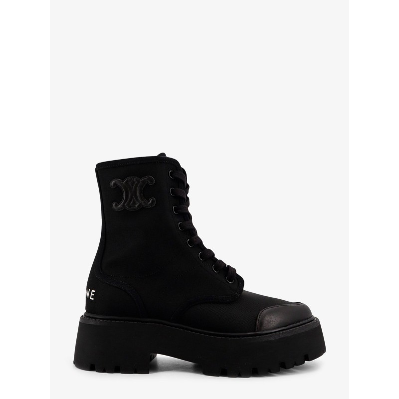 Celine Bulky nylon and leather ankle boots